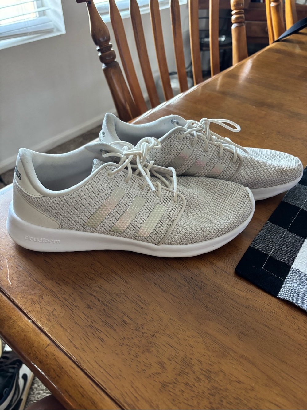 adidas Men’s Lightweight Mesh Sneakers — Off-White/Cream